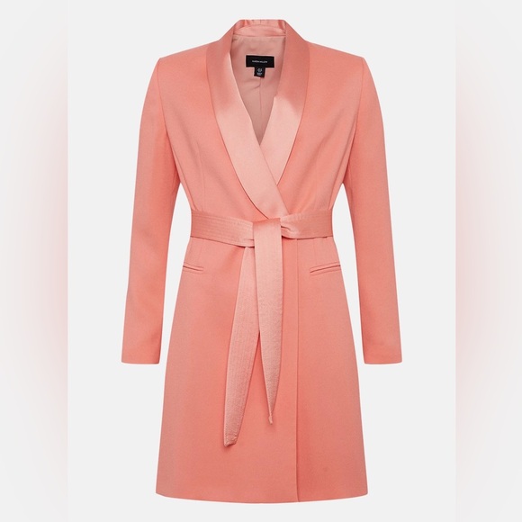 NWT Karen Millen Tailored Tuxedo Wrap Mini Dress. - Picture 3 of 12